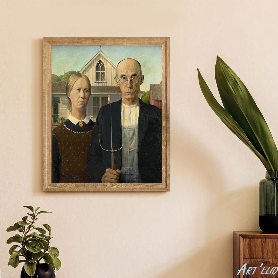 American Gothic (Grant Wood) - 12x16in