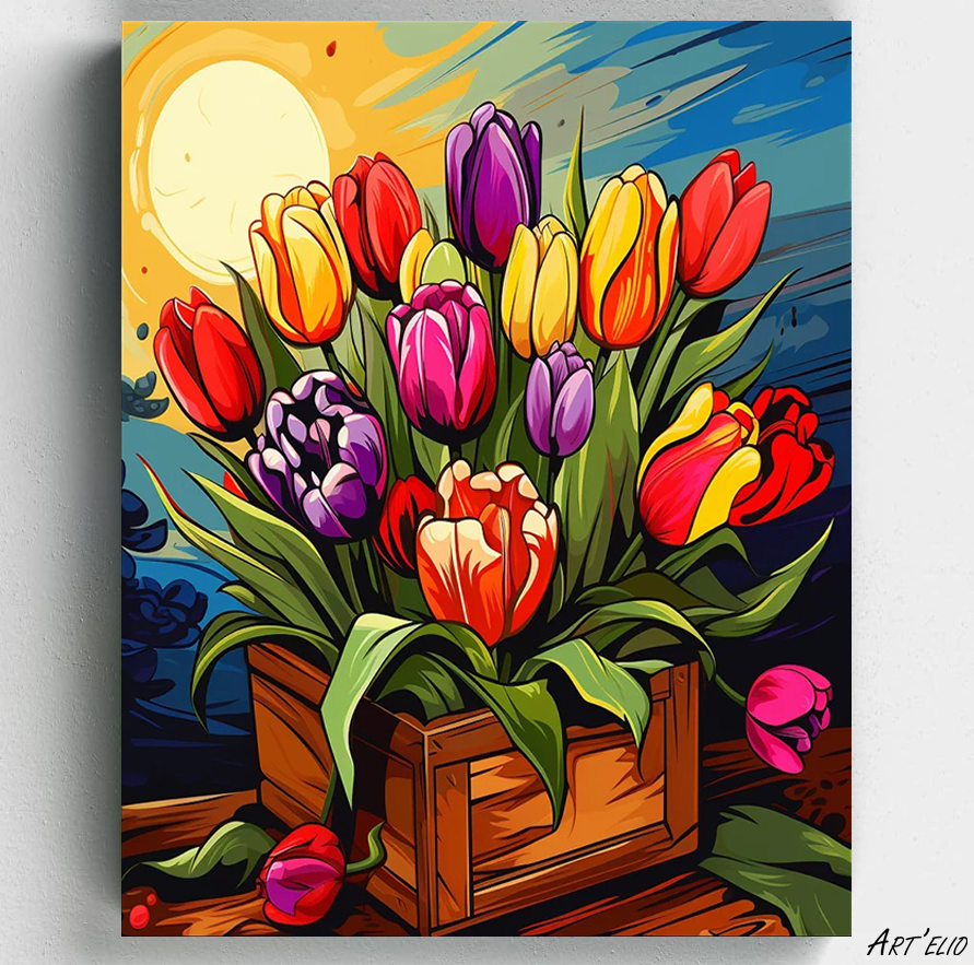 Vibrant Blooms - 12x16in