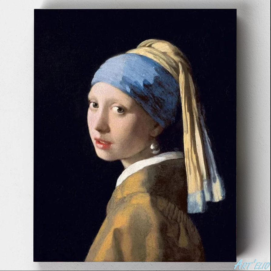 The Girl with a Pearl Earing (Johannes Vermeer) - 12x16in