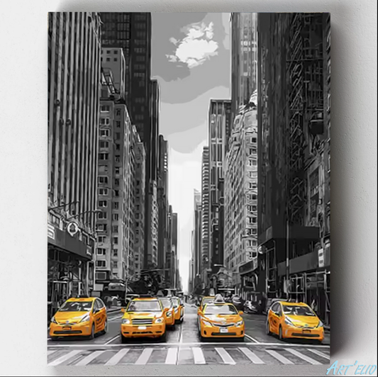 The Yellow Taxis of NY - 12x16in