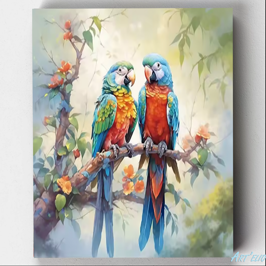 The parrots - 12x16in