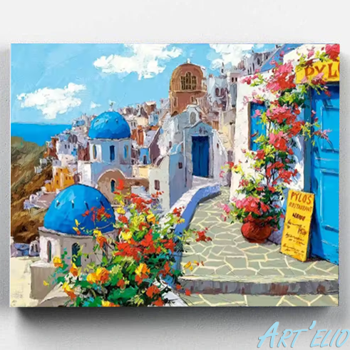 Santorin - 12x16in