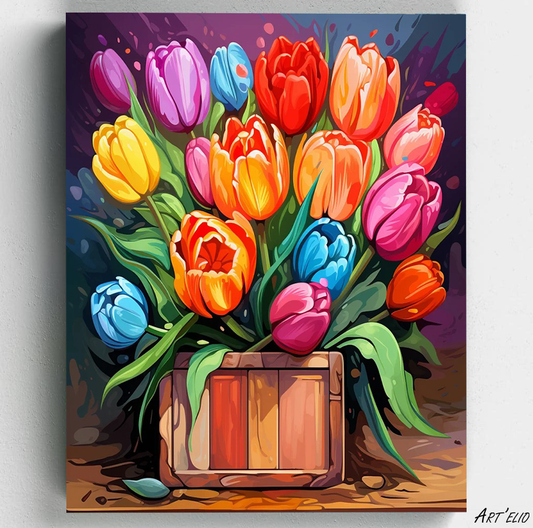 Les belles fleurs - 30x40cm